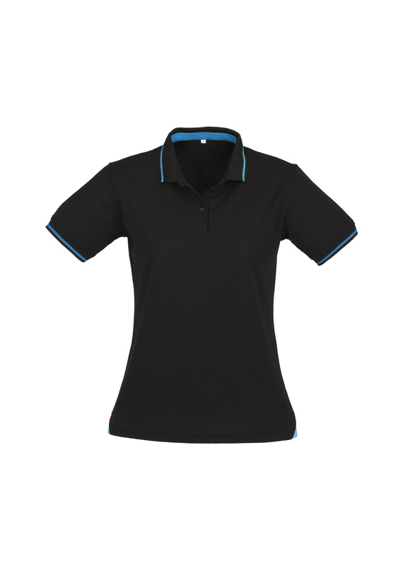 Jet Cotton Backed BIZCOOL Polo Shirt - Women - Black/Cyan