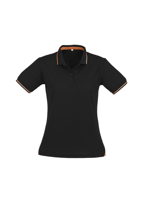 Jet Cotton Backed BIZCOOL Polo Shirt - Women - Black/Orange