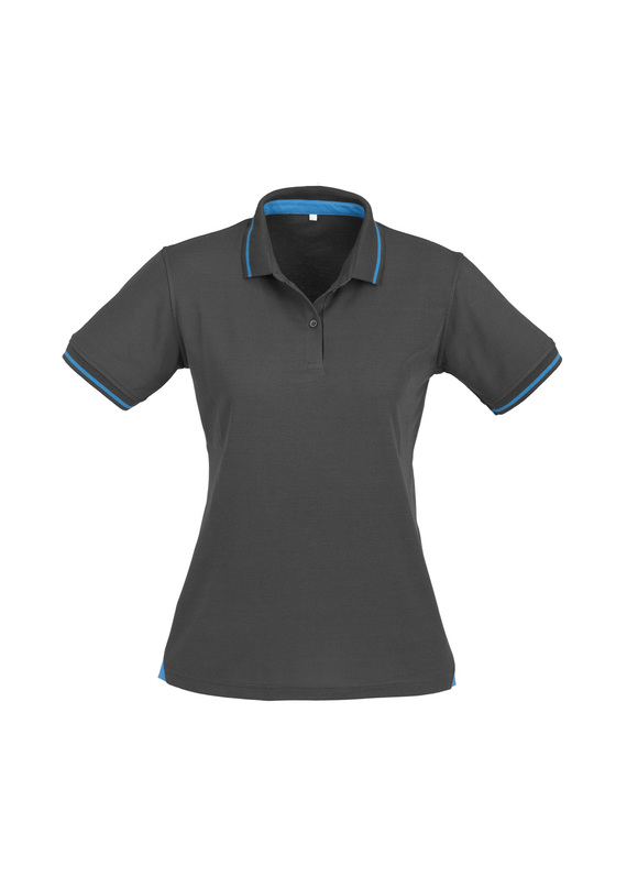 Jet Cotton Backed BIZCOOL Polo Shirt - Women - Steel Grey/Cyan