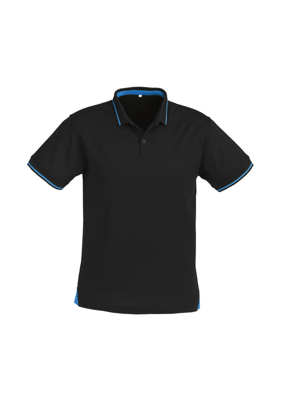 Jet Cotton Backed BIZCOOL Polo Shirt - Men - Black/Cyan