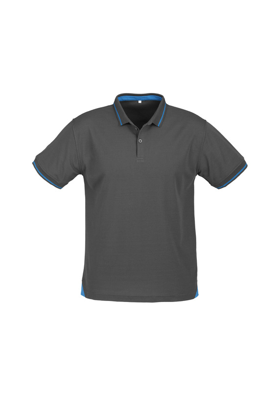 Jet Cotton Backed BIZCOOL Polo Shirt - Men - Steel Grey/Cyan