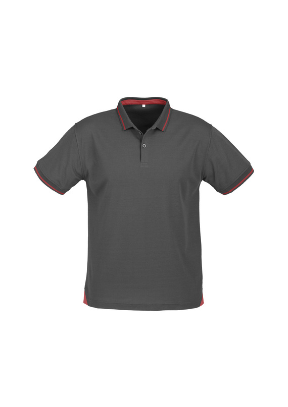 Jet Cotton Backed BIZCOOL Polo Shirt - Men - Steel Grey/Red