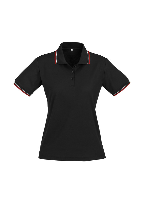 Cambridge Cotton-Backed BIZCOOL Polo - Women - Black/Red/White