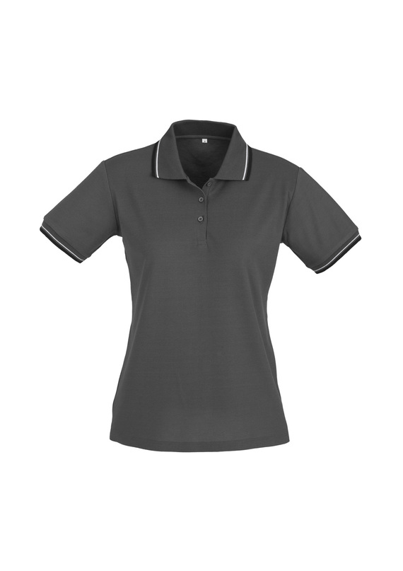 Cambridge Cotton-Backed BIZCOOL Polo - Women - Steel Grey/Black/White