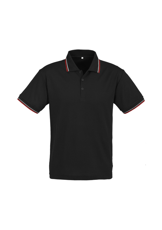 Cambridge Cotton-Backed BIZCOOL Polo Shirt - Men - Black/Red/White