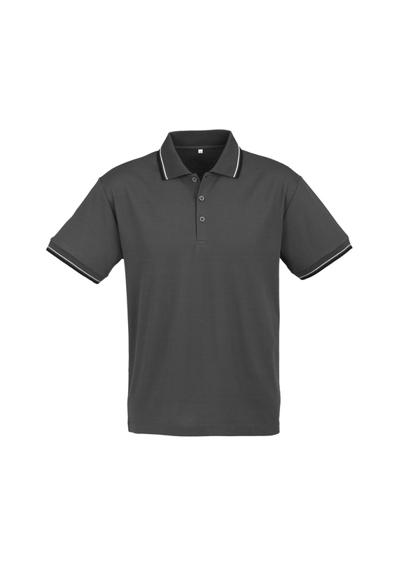 Cambridge Cotton-Backed BIZCOOL Polo Shirt - Men - Steel Grey/Black/White