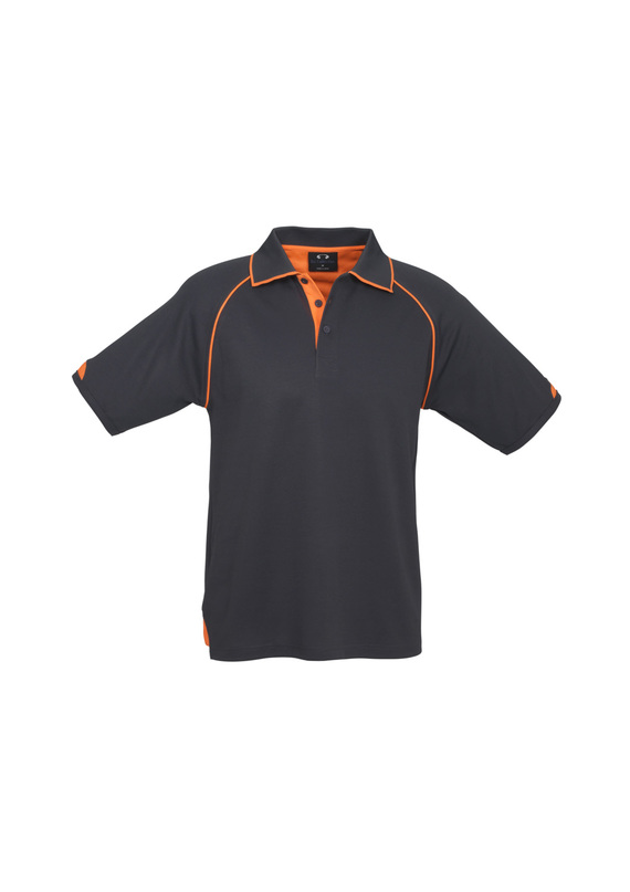 Fusion BIZ COOL Cotton Backed Polo Shirt - Men - Grey/Fluoro Orange
