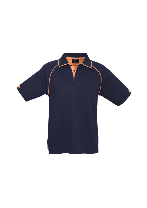 Fusion BIZ COOL Cotton Backed Polo Shirt - Men - Navy/Fluoro Orange