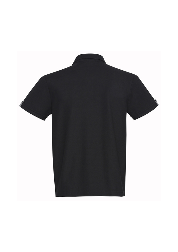 Edge Poly/Cotton Contrast Polo Shirt - Men - Back View