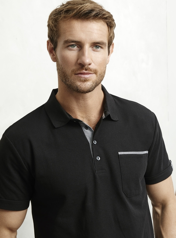 Edge Poly/Cotton Contrast Polo Shirt - Men