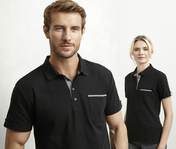 Edge Poly/Cotton Contrast Polo Shirt - Women