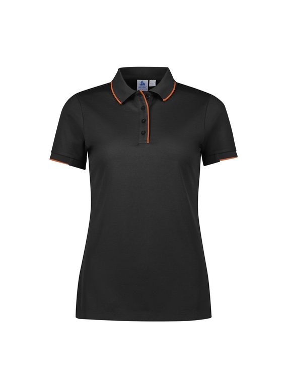 Focus Poly/Cotton Polo Shirt - Women - Black/Orange