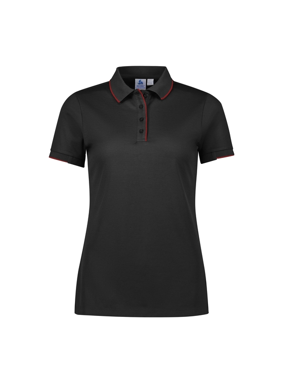 Focus Poly/Cotton Polo Shirt - Women - Black/Red