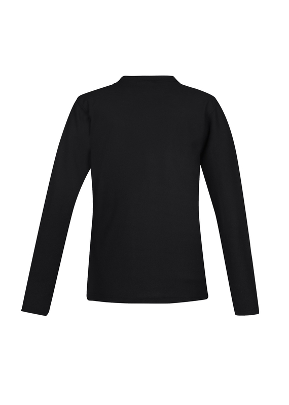 Crew Long Sleeve Poly/Cotton Polo Shirt - Women - Black