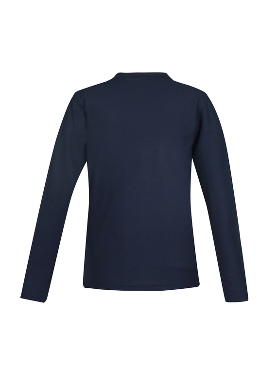 Crew Long Sleeve Poly/Cotton Polo Shirt - Women - Navy