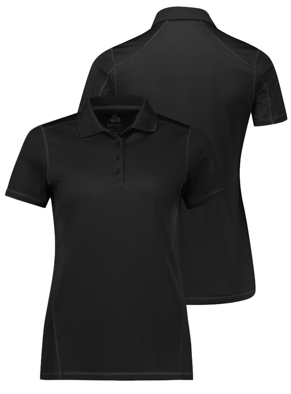 Dart Short Sleeve Polo Shirt - Women - Black/Black