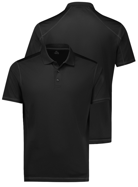 Dart Short Sleeve Polo Shirt - Men - Black/Black