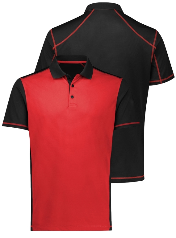 Dart Short Sleeve Polo Shirt - Men - Black/Red
