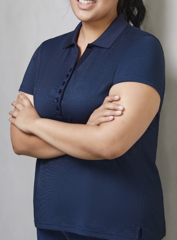 Shadow Cotton Blend Polo Shirt - Women