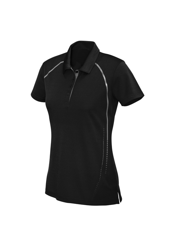 Cyber BIZ COOL Polo Shirt - Women - Black/Silver