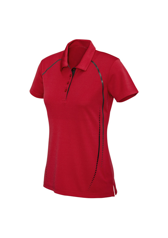 Cyber BIZ COOL Polo Shirt - Women - Red/Silver