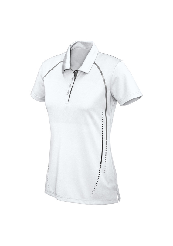 Cyber BIZ COOL Polo Shirt - Women - White/Silver