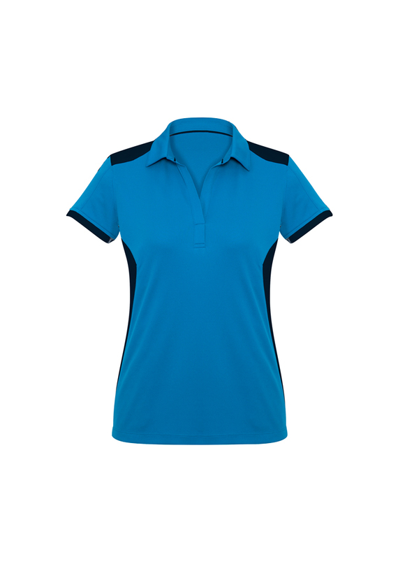 Rival BIZCOOL Micro Interlock Polo Shirt - Women - Cyan/Navy