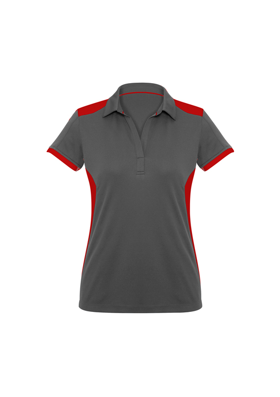 Rival BIZCOOL Micro Interlock Polo Shirt - Women - Grey/Red