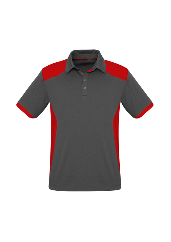 Rival BIZCOOL Micro Interlock Polo Shirt - Men - Grey/Red
