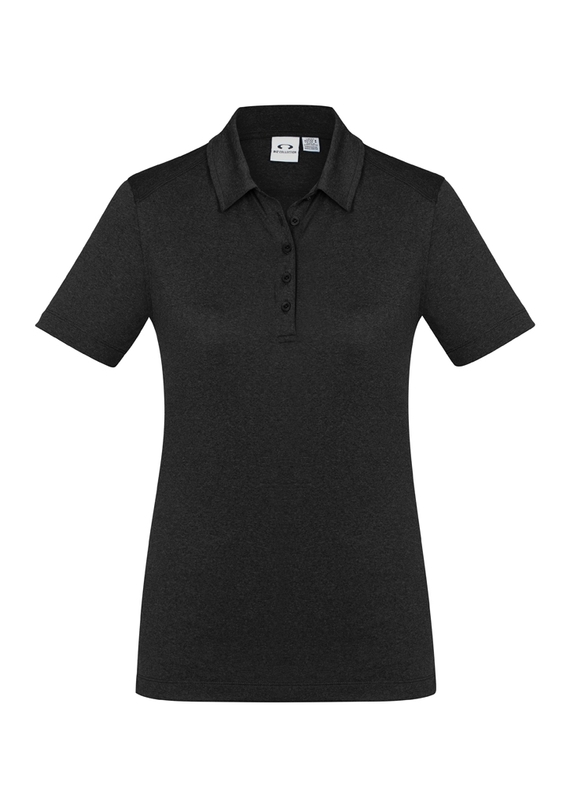 Aero BIZ COOL Cotton-feel Polo Shirt - Women - Black Marle