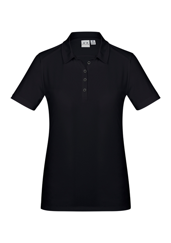 Aero BIZ COOL Cotton-feel Polo Shirt - Women - Solid Black