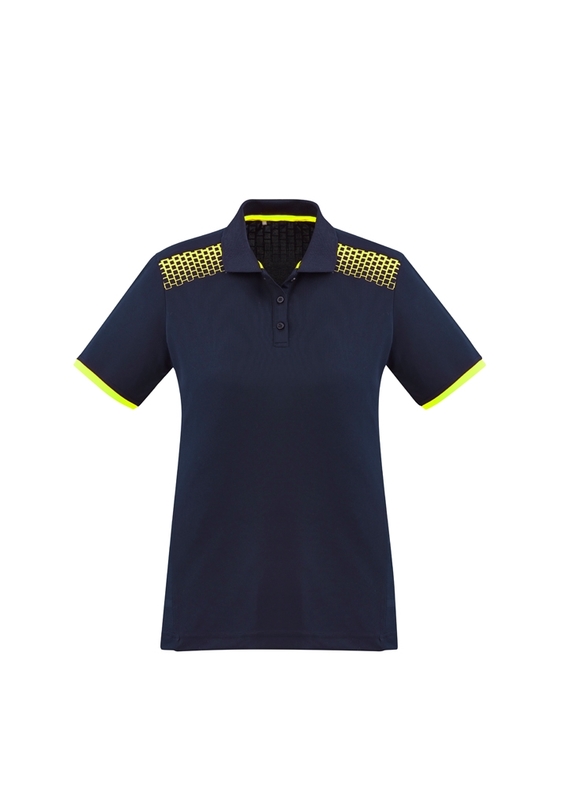 Galaxy BIZ COOL Polo Shirt - Women - Navy/Fluoro Yellow
