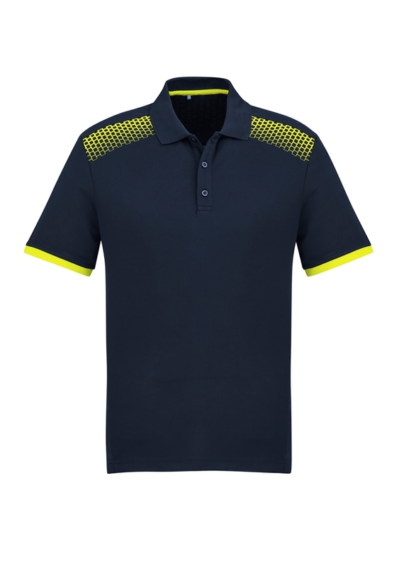 Galaxy BIZCOOL Polo Shirt - Men - Navy/Fluoro Yellow