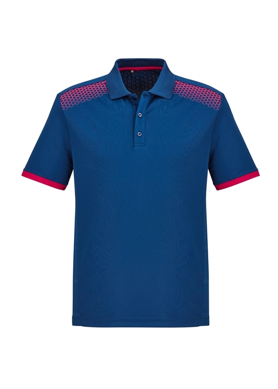 Galaxy BIZCOOL Polo Shirt - Men - Steel Blue/Magenta