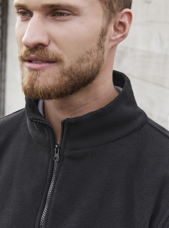 Plain Zip Front Microfleece Jacket - Men