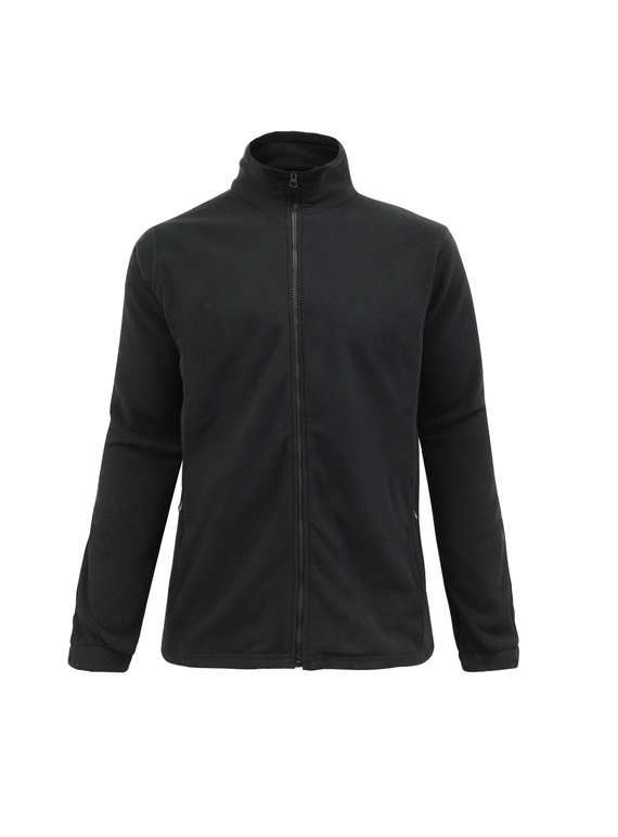 Zip Front Low Pill Microfleece Jacket - Women - Black
