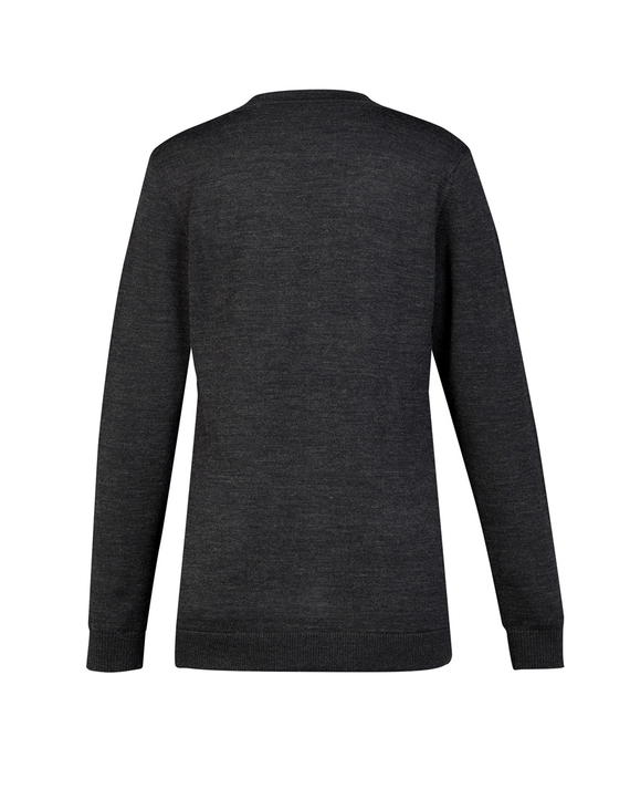 V Neck Button Front Cardigan - Women - Back