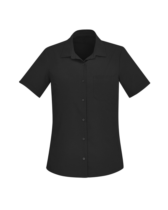 Florence Plain Short Sleeve Shirt - Women - Black