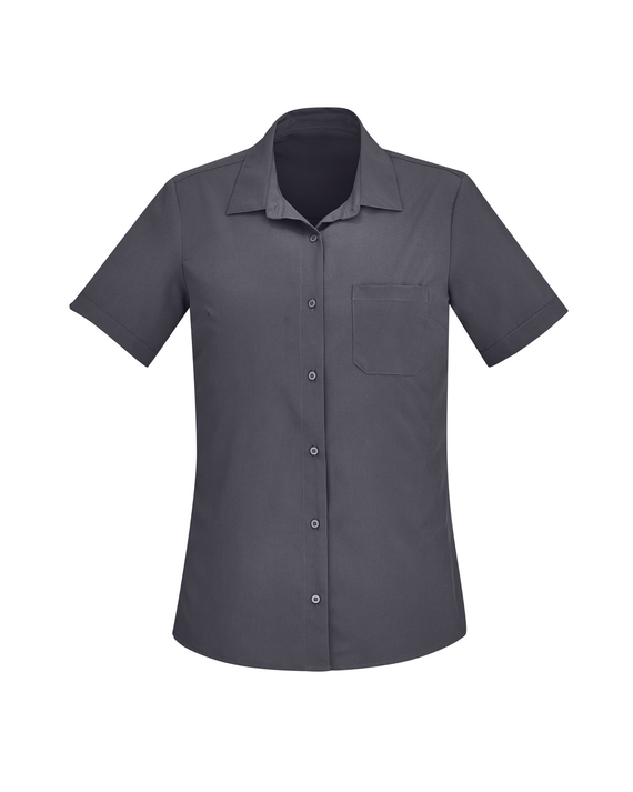 Florence Plain Short Sleeve Shirt - Women - Charcoal