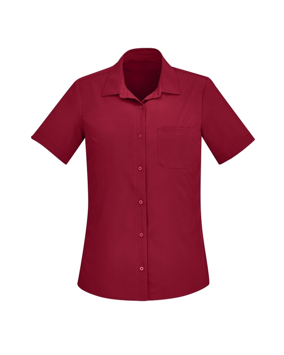 Florence Plain Short Sleeve Shirt - Women - Cherry
