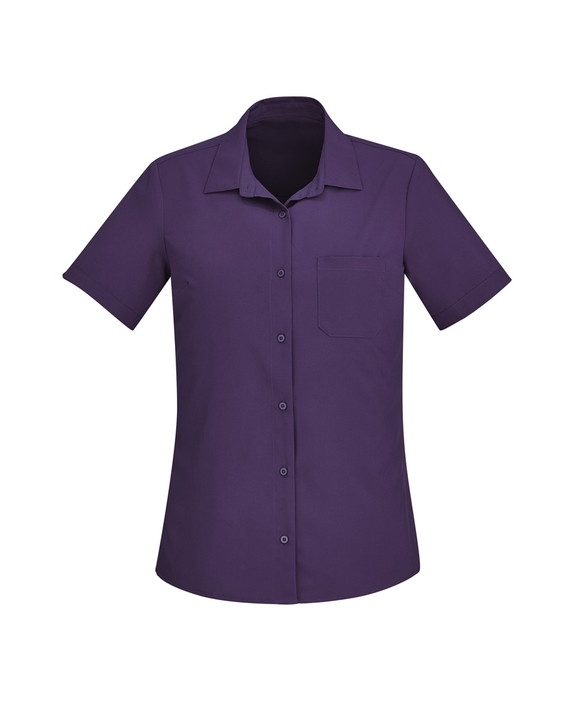 Florence Plain Short Sleeve Shirt - Women - Purple