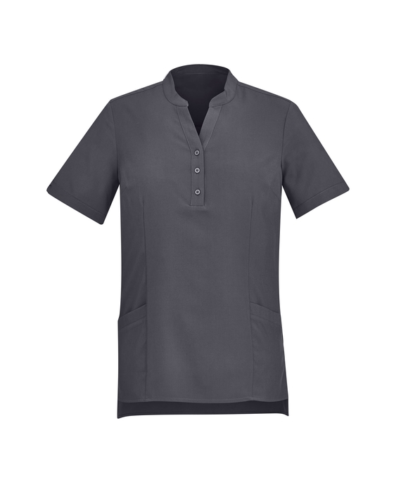 Florence Plain Tunic Top with pockets - Women - Charcoal