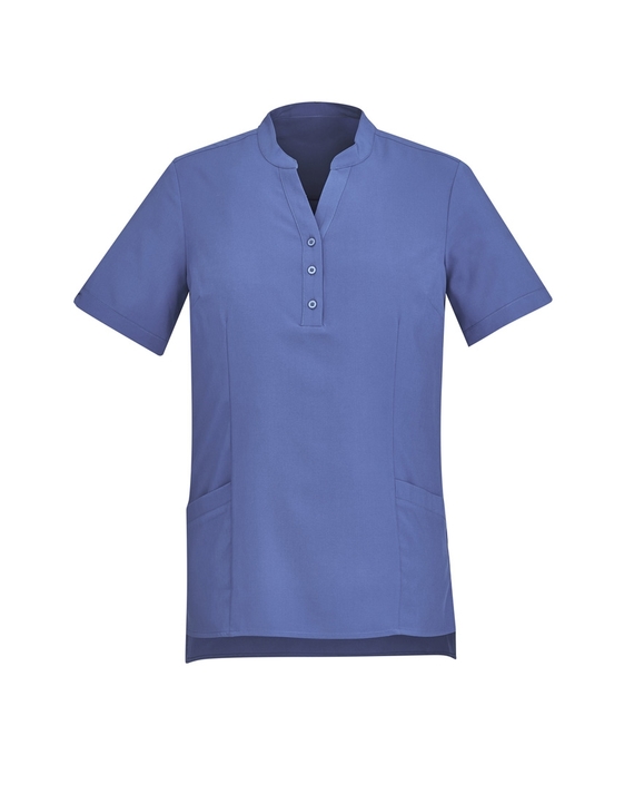 Florence Plain Tunic Top with pockets - Women - Mid Blue