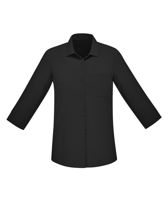 Florence Plain 3/4 Sleeve Shirt - Women - Black