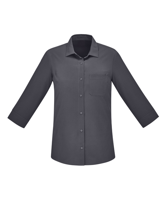 Florence Plain 3/4 Sleeve Shirt - Women - Charcoal