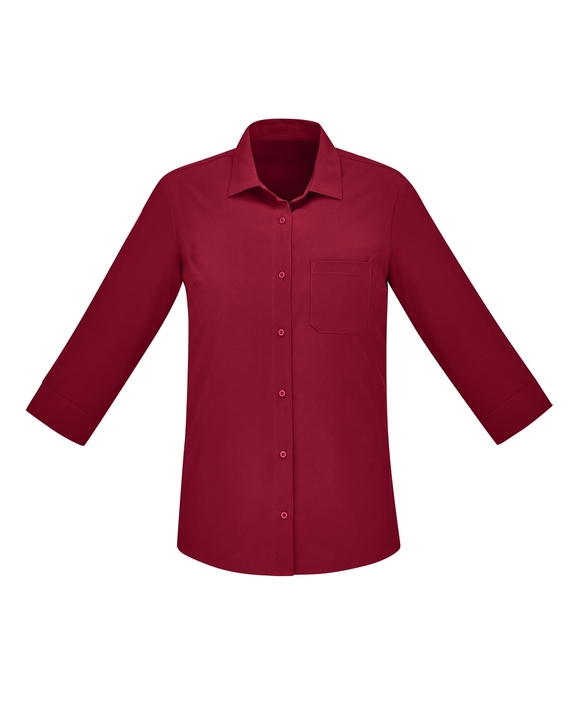 Florence Plain 3/4 Sleeve Shirt - Women - Cherry