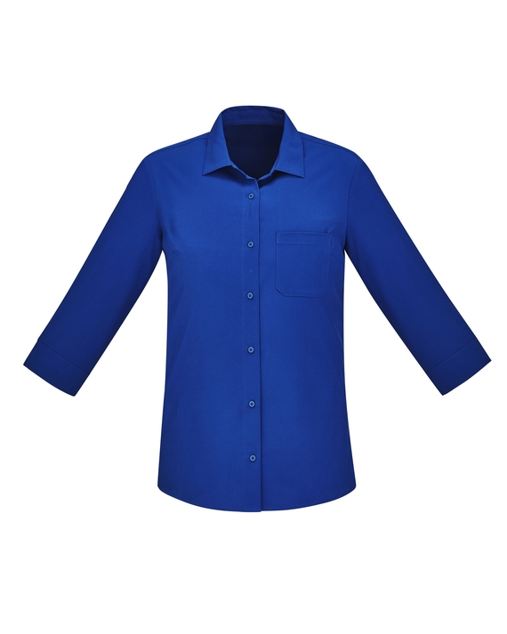 Florence Plain 3/4 Sleeve Shirt - Women - Electric Blue