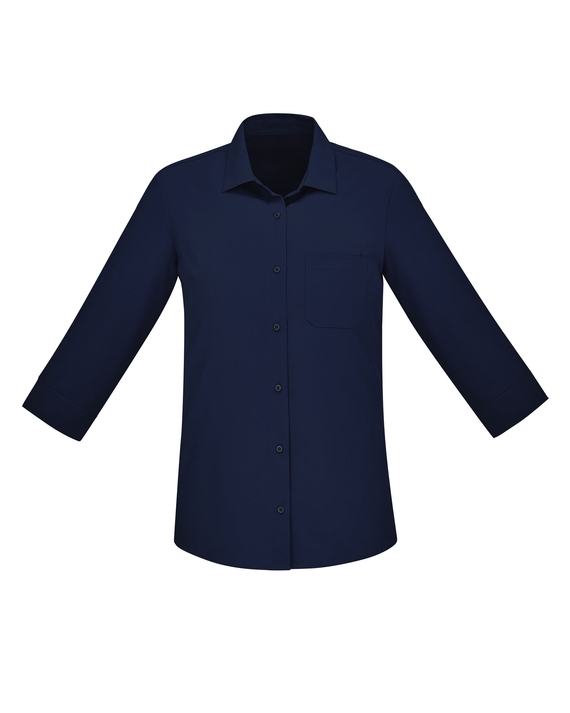 Florence Plain 3/4 Sleeve Shirt - Women - Navy