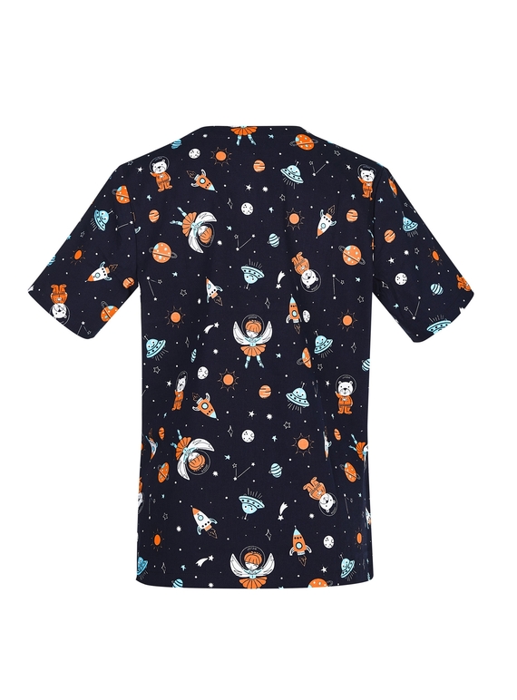 Space Party Scrub Top - Women - Back