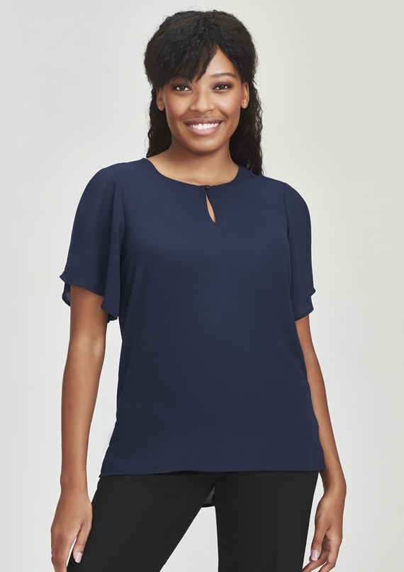 Vienna Short Sleeve Blouse - Women - Navy